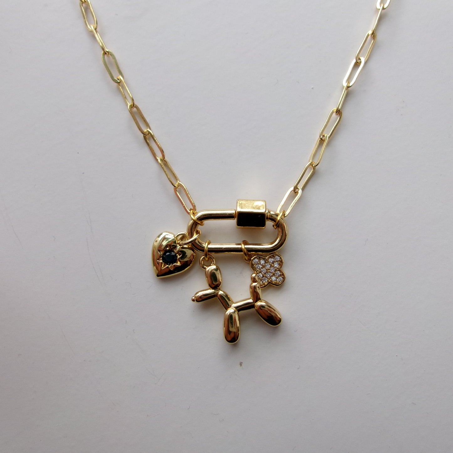 GABI PAPERCLIP CHARM NECKLACE